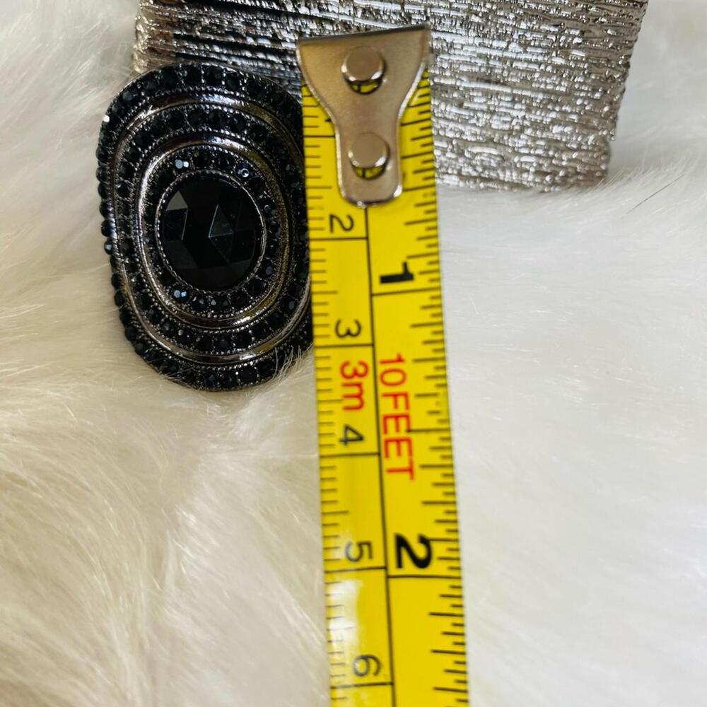 Black Beaded Statement Ring - image 3